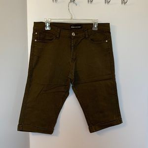 Olive knee length shorts